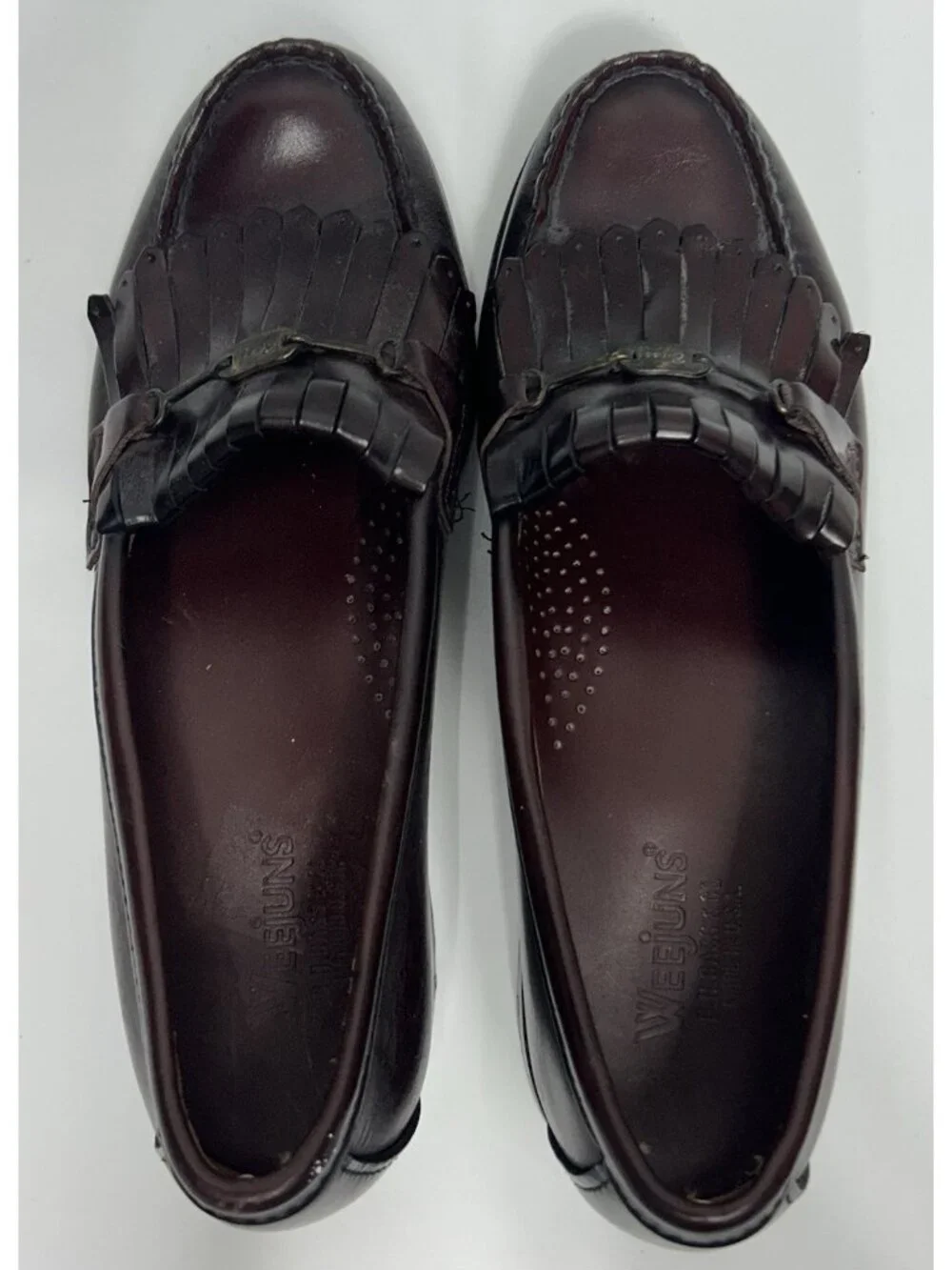 G.H. Bass Weejuns Leather Loafers Womens 8 AA Kiltie Oxblood Burgundy USA
